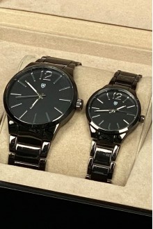 Metal Kordon Siyah Sevgili Saatleri