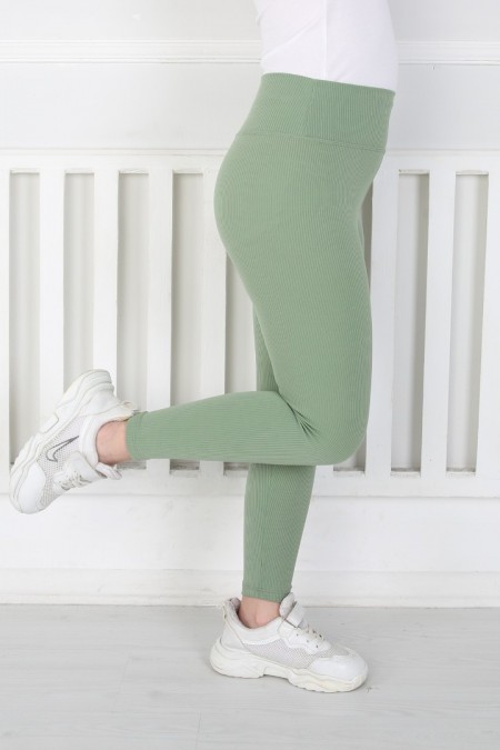 Dar Paça Birinci Kalite Fitilli Kumaş Yeşil Tayt