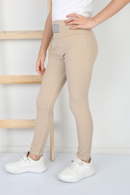 Fitilli Şardonlu Vizon Tayt 