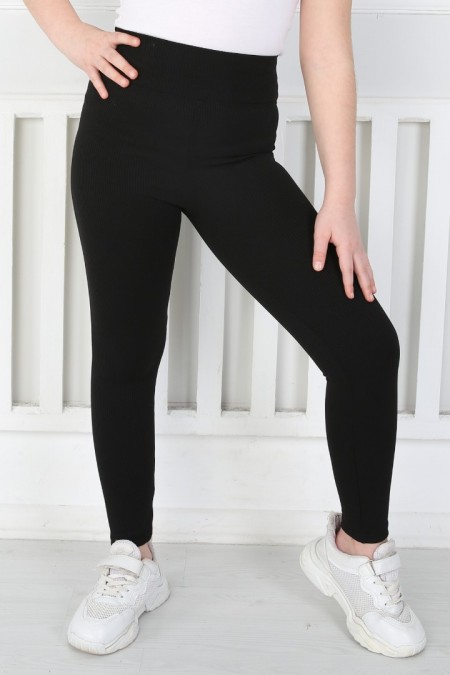 Dar Paça Birinci Kalite Fitilli Kumaş Siyah Tayt