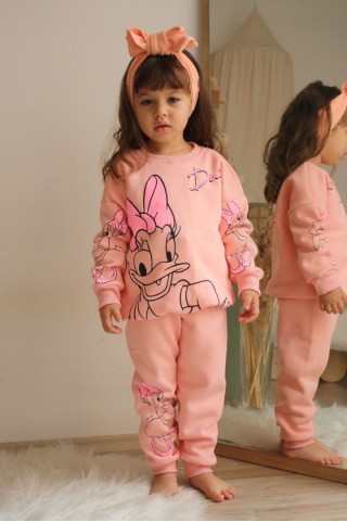 Üç İplik Şardonlu Baskılı Pudra Takım 