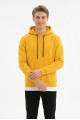 Erkek Üç İplik Şardonlu Kapşonlu Kanguru Cepli Alttan Çıkmalı Günlük Sweatshirt
