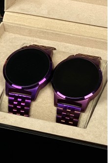  Metal Kordon Dijital Ekran Mor Sevgili Saatleri