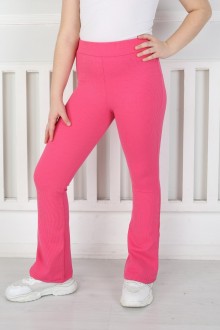 İspanyol Paça Birinci Kalite Fitilli Kumaş Fuşya Tayt