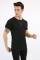 Fitili Sıfır Yaka Siyah Tişört