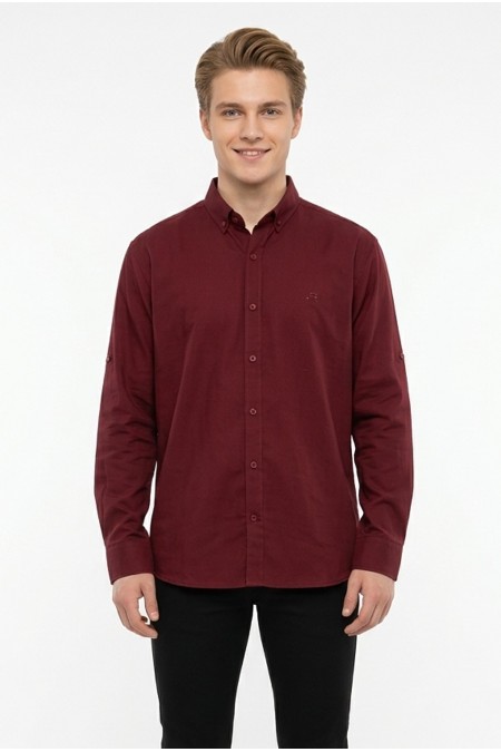 Erkek Armürlü Bengalin Kumaş Uzun Kollu Slim Fit Gömlek 