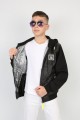 Üç İplik Kapşonlu Fermuarlı İçi Termal Erkek Çocuk Günlük Sweatshirt