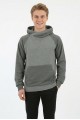 Erkek Üç İplik Şardonlu Kumaş Kapşonlu Kanguru Cepli Alttan Çıkmalı  Günlük Sweatshirt