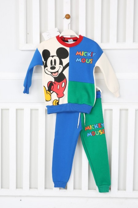 Üç İplik Şardonlu Baskılı Saks Takım 