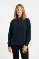 Kadın Yarım Fermuarlı Yuvarlak Yaka Günlük Rahat Kesim Sweatshirt