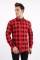 Büyük Kare Likralı Kırmızı Gömlek