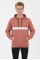 Erkek Üç İplik Kapşonlu Kalın Çizgili Kanguru Cepli Günlük Sweatshirt