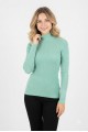 Kadın Yarım Balıkçı Yaka Fitilli Esnek Likralı Uzun Kollu Şık Triko Kazak