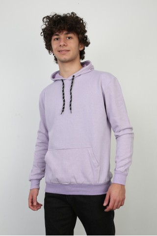 İki İplik Kapşonlu Cepli Sweat