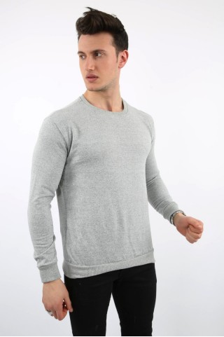 İki İplik Düz Sıfır Yaka Erkek Günlük Sweatshirt