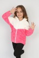 Welsoft Kumaş Kapşonlu Fermuarlı Cepli Pembe Sweat 