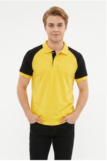 Erkek Reglan Kollu Polo Yaka Kısa Kollu Slim Fit Pamuklu Örme Tişört