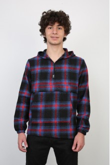 Kapşonlu Yarım Fermuarlı Gömlek 