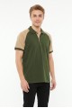 Erkek Reglan Kollu Polo Yaka Kısa Kollu Slim Fit Pamuklu Örme Tişört