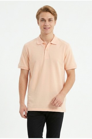 Erkek Basic Polo Yaka Kısa Kollu Slim Fit Pamuklu Örme Tişört