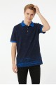Erkek Martı Desenli Garnili Polo Yaka Kısa Kollu Slim Fit Pamuklu Tişört