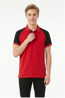 Erkek Reglan Kollu Polo Yaka Kısa Kollu Slim Fit Pamuklu Örme Tişört