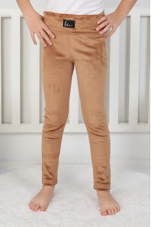 Likralı Kadife Kumaş Arma Detaylı Tayt