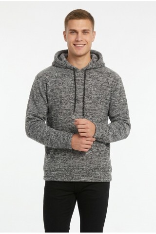 Erkek Kapüşonlu Kanguru Cepli Günlük Pelüş Sweatshirt
