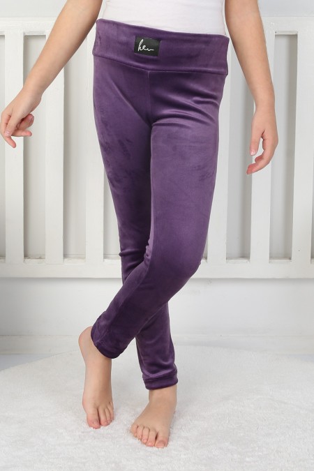 Likralı Kadife Kumaş Arma Detaylı Tayt