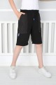 %100 Cotton Kumaş Cepli Siyah Saks Kapri