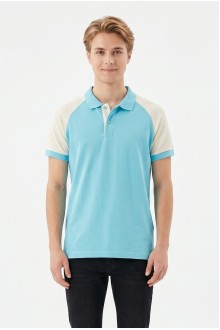 Erkek Reglan Kollu Polo Yaka Kısa Kollu Slim Fit Pamuklu Örme Tişört