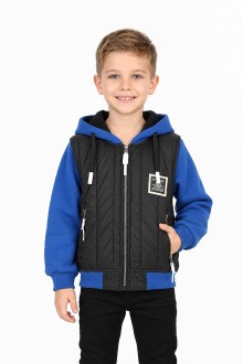  Erkek Çocuk Üç İplik Armalı Kapüşonlu Fermuarlı İçi Termal Kolları Polar Günlük Sweatshirt