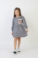 İşlemeli Gofre Kumaş Kız Çocuk Günlük Şık Rahat Ve Trend Elbise