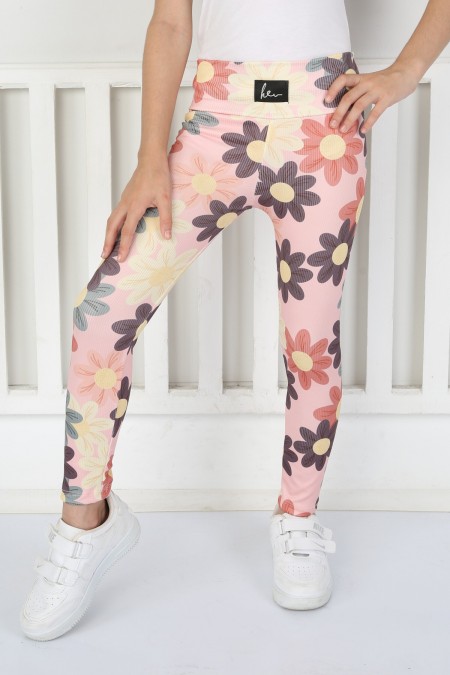 Şardonsuz Fitilli Kumaş Baskılı Tayt