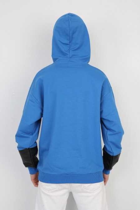 İki İplik Kapşonlu Baskılı Erkek Çocuk Günlük Sweatshirt