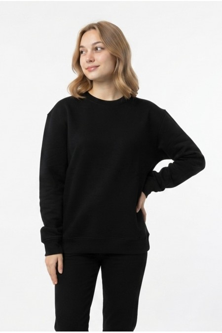 Kadın Şardonlu Bisiklet Yaka Oversize Günlük Rahat Kesim Sweatshirt