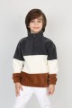 Full Polar Kumaş Yarım Fermuarlı Garnili Erkek Çocuk Günlük Sweatshirt