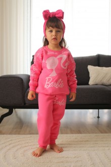 Üç İplik Şardonlu Baskılı Fuşya Takım 