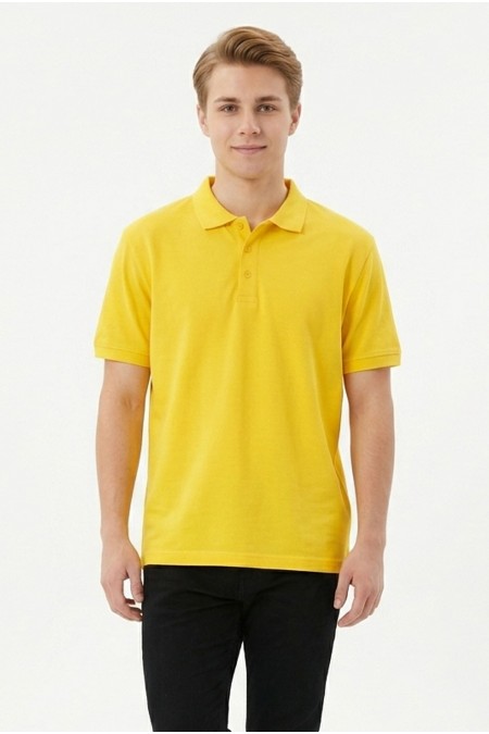 Erkek Basic Polo Yaka Kısa Kollu Slim Fit Pamuklu Örme Tişört