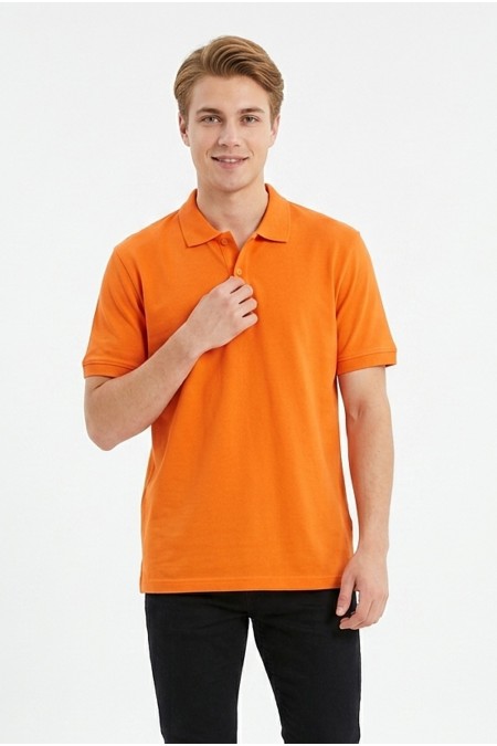 Erkek Basic Polo Yaka Kısa Kollu Slim Fit Pamuklu Örme Tişört
