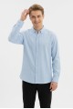 Erkek Armürlü Bengalin Kumaş Uzun Kollu Slim Fit Gömlek 