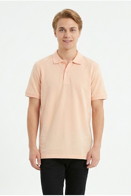 Erkek Basic Polo Yaka Kısa Kollu Slim Fit Pamuklu Örme Tişört