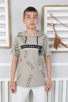 Kapşonlu Baskılı %100 Cotton Kumaş Taş Tişört