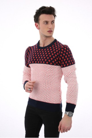 Kalp Desenli Mercan Kazak