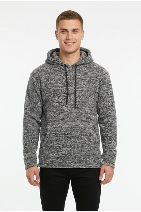 Erkek Kapüşonlu Kanguru Cepli Günlük Pelüş Sweatshirt