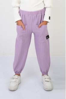 Cepli Çizgili Krep Kumaş Pantolon