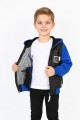  Erkek Çocuk Üç İplik Armalı Kapüşonlu Fermuarlı İçi Termal Kolları Polar Günlük Sweatshirt