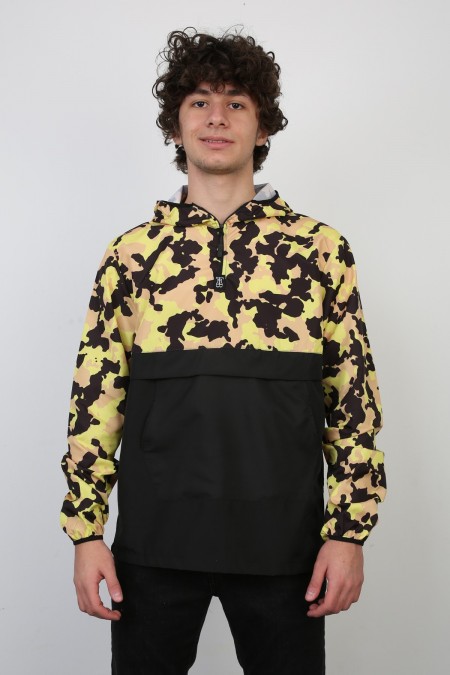 Kapşonlu Yarım Fermuarlı Mevsimlik Mont