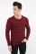Çizgili Sıfır Yaka Erkek Günlük Sweatshirt