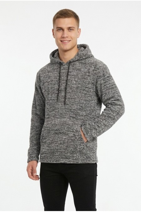 Erkek Kapüşonlu Kanguru Cepli Günlük Pelüş Sweatshirt